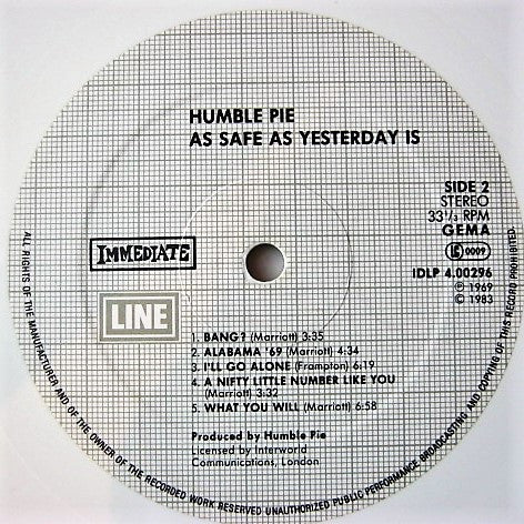 Humble Pie - As Safe As Yesterday Is (Vinyl, LP, Album, Reissue) Very Good Plus (VG+) / Very Good Plus (VG+)