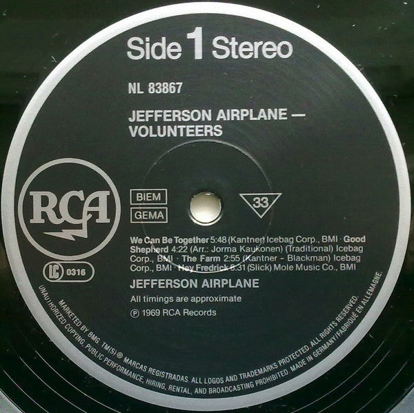 Jefferson Airplane - Volunteers (Vinyl, LP, Album, Reissue) Very Good (VG) / Very Good Plus (VG+)