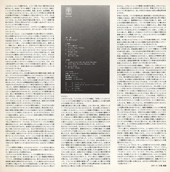 Itaru Oki - Mirage (Vinyl, LP, Album) Near Mint (NM or M-) / Very Good (VG)