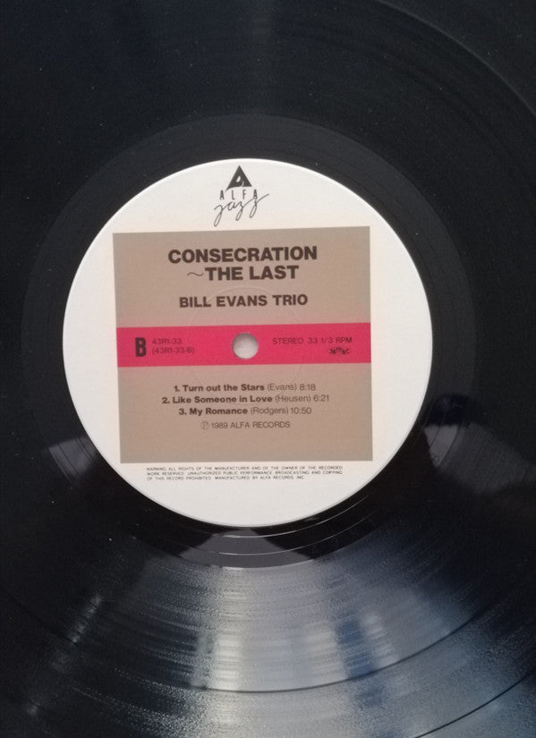 The Bill Evans Trio - Consecration-The Last (Vinyl, LP, Compilation)