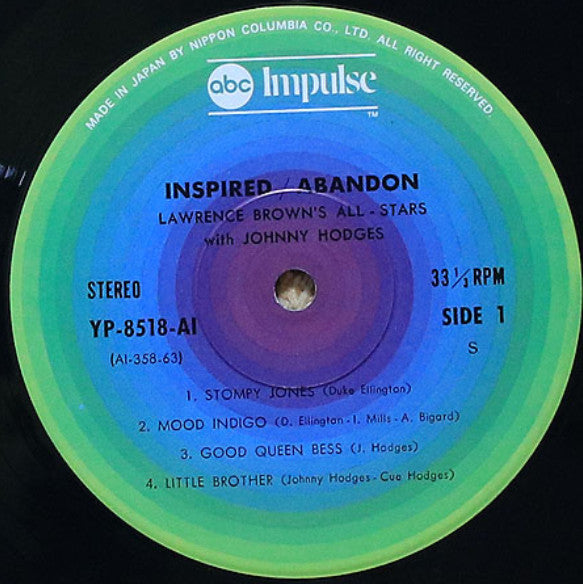 Lawrence Brown's All-Stars - Inspired Abandon (Vinyl, LP, Album, Reissue, Stereo) Very Good Plus (VG+) / Very Good Plus (VG+)