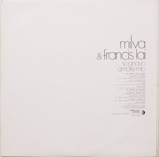 Milva - ミルバ、フランシス・レイと歌う = Sognavo Amore Mio (Vinyl, LP, Album) Very Good (VG) / Very Good (VG)