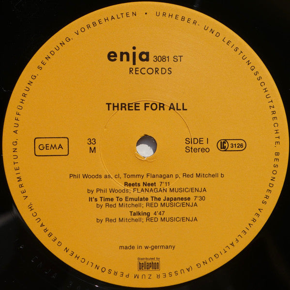 Phil Woods - Three For All (Vinyl, LP, Album, Stereo) Near Mint (NM or M-) / Very Good Plus (VG+)