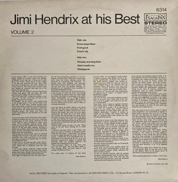 Jimi Hendrix - Jimi Hendrix At His Best (Volume 2) (Vinyl, LP) Very Good Plus (VG+) / Very Good Plus (VG+)