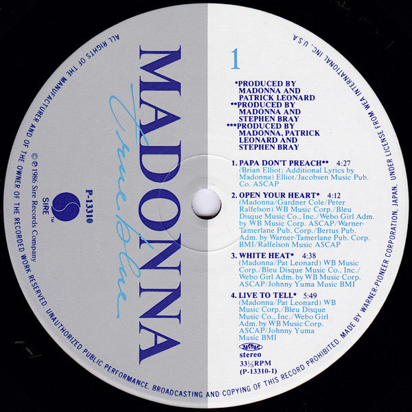 Madonna - True Blue = トゥルー・ブルー (Vinyl, LP, Album, Stereo)