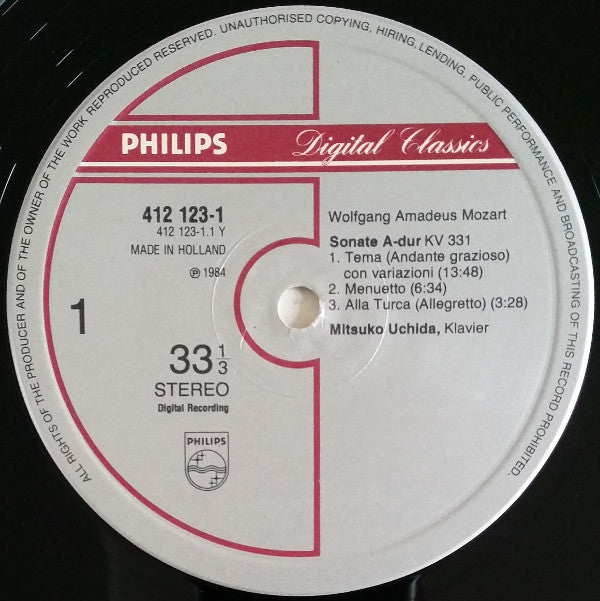 Wolfgang Amadeus Mozart - 2 Sonatas = 2 Sonaten : KV 331 "Alle Turca", KV 332, Fantaisie KV 397 (Vinyl, LP, Reissue) Very Good Plus (VG+) / Very Good Plus (VG+)
