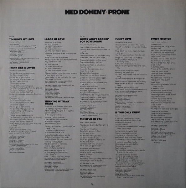 Ned Doheny - Prone (Vinyl, LP, Album, Stereo) Very Good Plus (VG+) / Good Plus (G+)