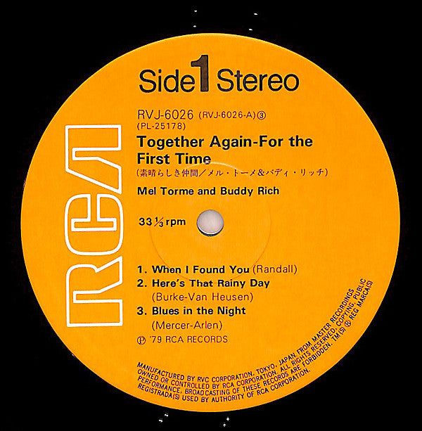 Mel Tormé - Together Again-For The First Time (Vinyl, LP, Album) Very Good (VG) / Very Good Plus (VG+)