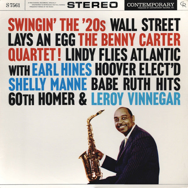 The Benny Carter Quartet - Swingin' The '20s (Vinyl, LP, Album, Stereo, Reissue) Very Good Plus (VG+) / Very Good Plus (VG+)