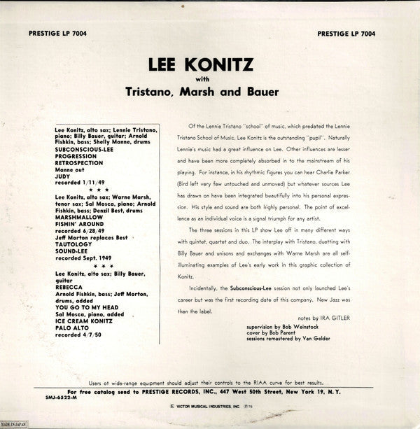 Lee Konitz - Subconscious-Lee (Vinyl, LP, Compilation, Mono, Reissu...