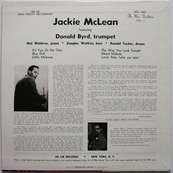 Jackie McLean - Presenting... Jackie McLean (Vinyl, LP, Album, Limited Edition, Reissue, Mono) Very Good Plus (VG+) / Very Good Plus (VG+)