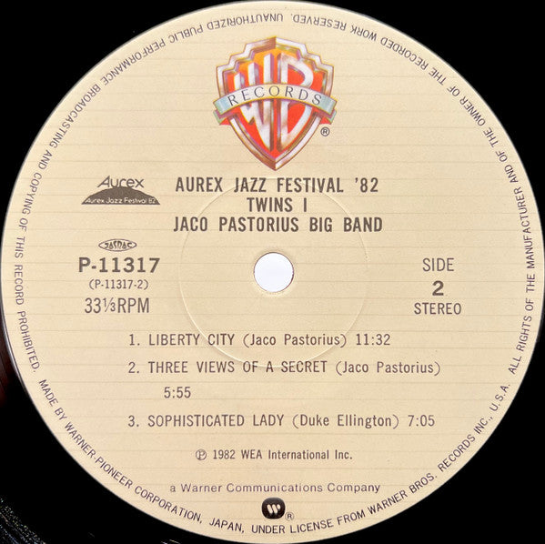 Jaco Pastorius Big Band - Twins I (Aurex Jazz Festival '82) = Aurex Jazz Festival '82 Live Twins I (Vinyl, LP, Album, Stereo) Near Mint (NM or M-) / Very Good Plus (VG+)