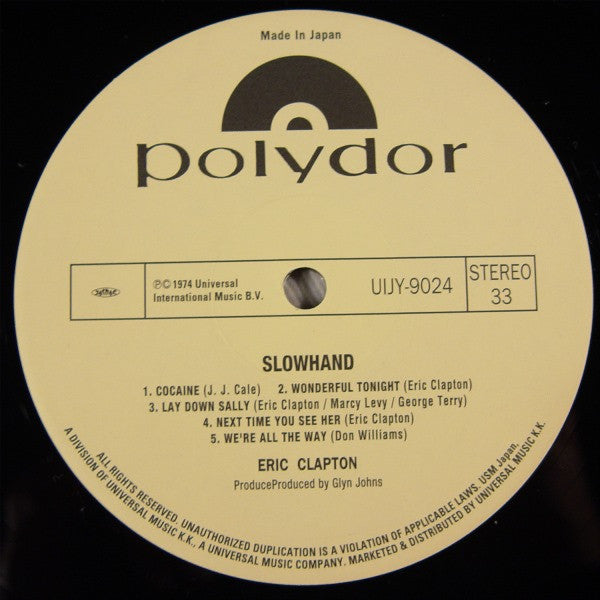 Eric Clapton - Slowhand (Vinyl, LP, Album, Reissue) Very Good Plus (VG+) / Good Plus (G+)