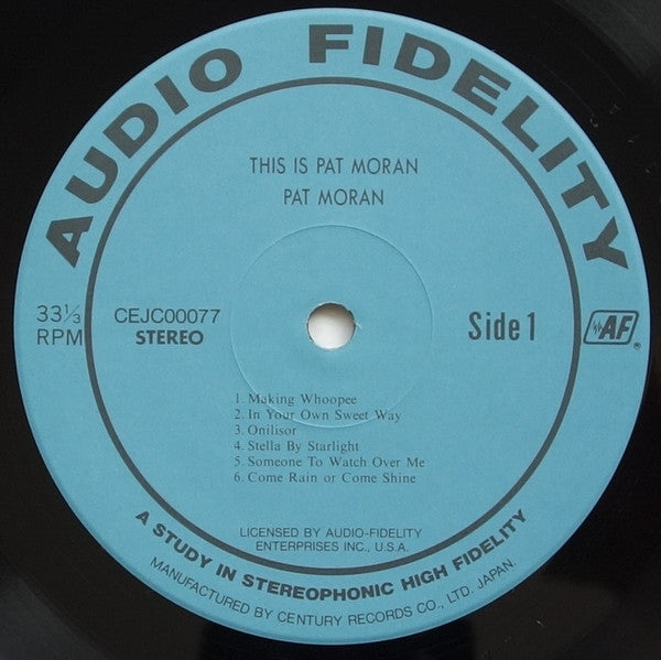 Pat Moran (2) - This Is Pat Moran (Vinyl, LP, Album, Limited Edition, Reissue, Stereo) Very Good Plus (VG+) / Very Good Plus (VG+)