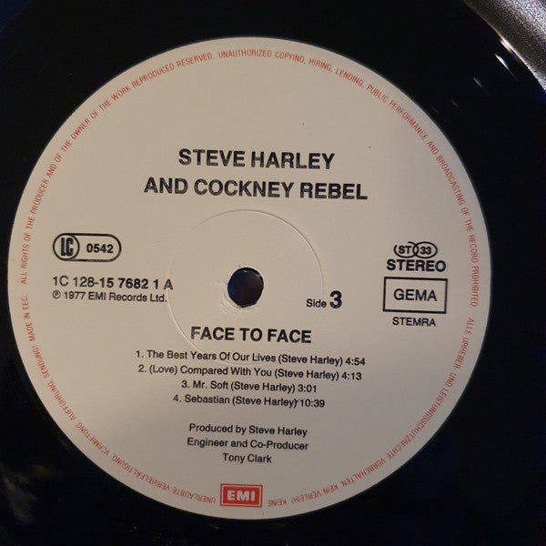 Steve Harley & Cockney Rebel - Face To Face (2xVinyl, LP, Album, Reissue) Very Good (VG) / Very Good Plus (VG+)