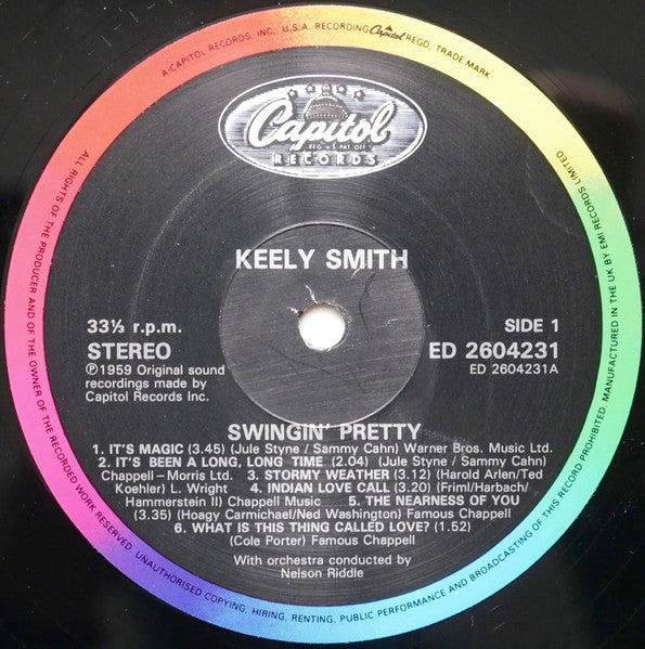 Keely Smith - Swingin' Pretty (Vinyl, LP, Album, Reissue, Stereo) Very Good Plus (VG+) / Very Good (VG)