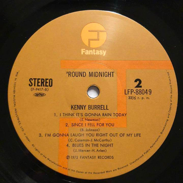 Kenny Burrell - 'Round Midnight (Vinyl, LP, Album) Very Good (VG) / Very Good (VG)