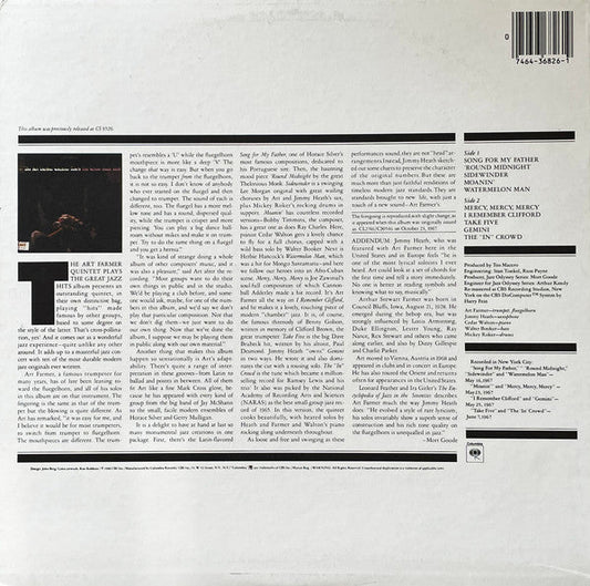 Art Farmer - The Art Farmer Quintet Plays The Great Jazz Hits (Vinyl, LP, Album, Reissue, Remastered) Very Good Plus (VG+) / Very Good Plus (VG+)