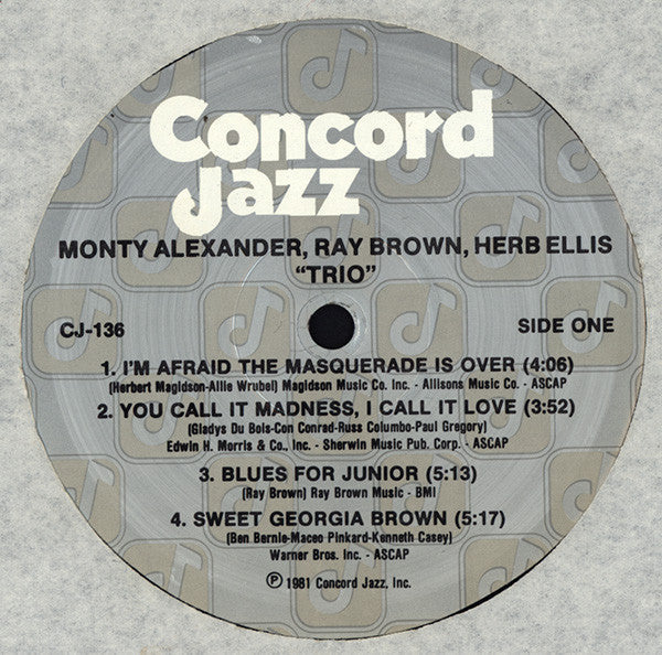 Monty Alexander - Trio (Vinyl, LP, Album) Very Good (VG) / Very Good (VG)