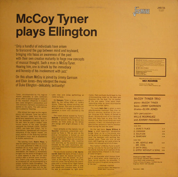 McCoy Tyner - McCoy Tyner Plays Ellington (Vinyl, LP, Album, Reissue, Stereo) Very Good Plus (VG+) / Very Good Plus (VG+)