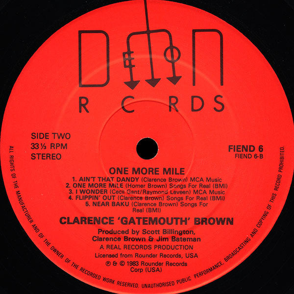 Clarence "Gatemouth" Brown - One More Mile (Vinyl, LP, Album) Very Good Plus (VG+) / Very Good Plus (VG+)