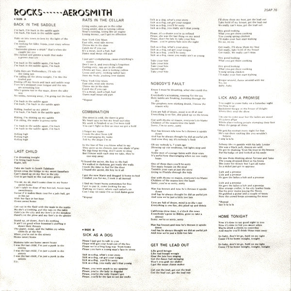 Aerosmith - "Rocks" (Vinyl, LP, Album)