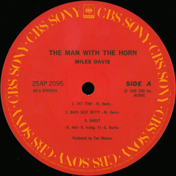 Miles Davis - The Man With The Horn (Vinyl, LP, Album, Stereo)