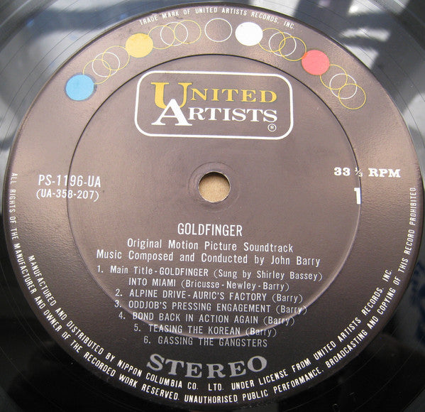 John Barry - Goldfinger (Original Motion Picture Score) (Vinyl, LP, Album, Stereo) Very Good (VG) / Very Good (VG)