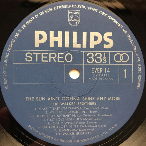 The Walker Brothers - The Sun Ain't Gonna Shine Anymore (Vinyl, LP, Compilation, Reissue, Stereo) Very Good Plus (VG+) / Very Good (VG)