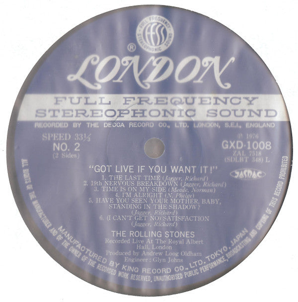 The Rolling Stones - Got Live If You Want It! (Vinyl, LP, Album, Reissue, Stereo) Very Good Plus (VG+) / Very Good (VG)
