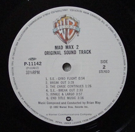 Brian May (2) - Mad Max 2 (Original Sound Track) (Vinyl, LP, Album) Very Good (VG) / Very Good (VG)