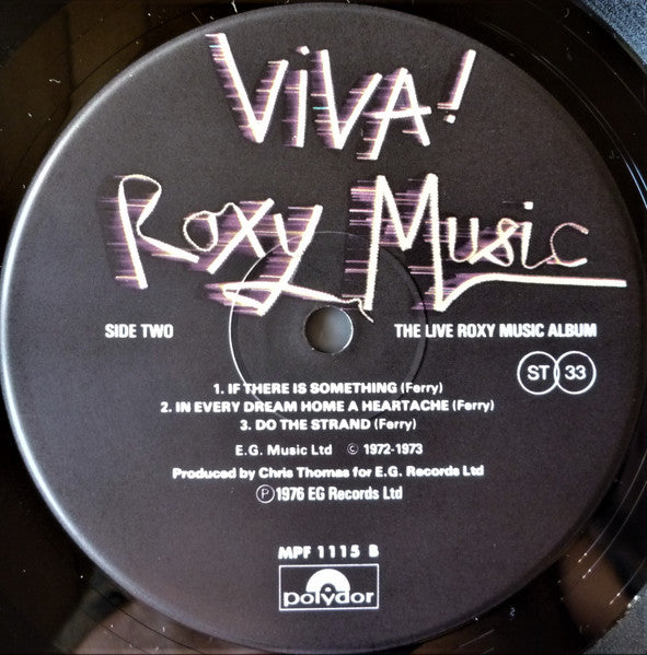 Roxy Music - Viva! Roxy Music (Vinyl, LP, Album, Reissue) Very Good Plus (VG+) / Very Good (VG)