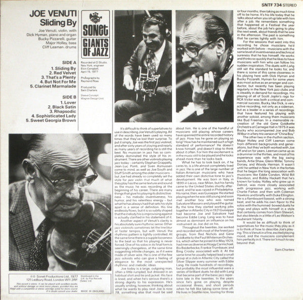 Joe Venuti - Sliding By (Vinyl, LP, Album)