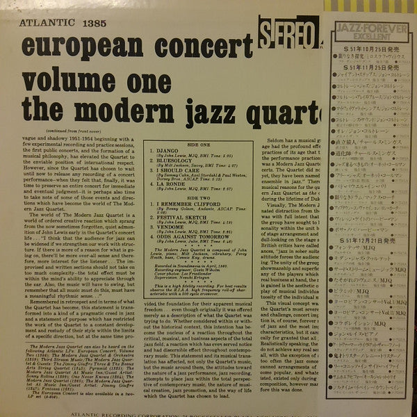 The Modern Jazz Quartet - European Concert: Volume One (Vinyl, LP, ...