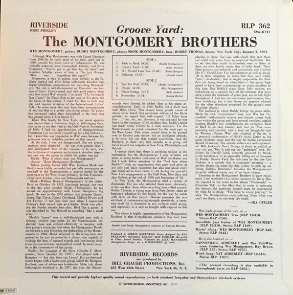 The Montgomery Brothers - Groove Yard (Vinyl, LP, Album, Reissue, Stereo) Very Good Plus (VG+) / Very Good (VG)