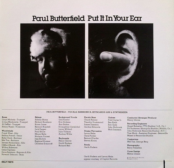 Paul Butterfield - Put It In Your Ear (Vinyl, LP, Album, Reissue) Very Good (VG) / Very Good Plus (VG+)