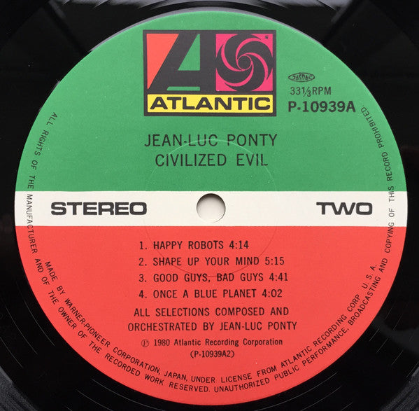 Jean-Luc Ponty - Civilized Evil (Vinyl, LP, Album)