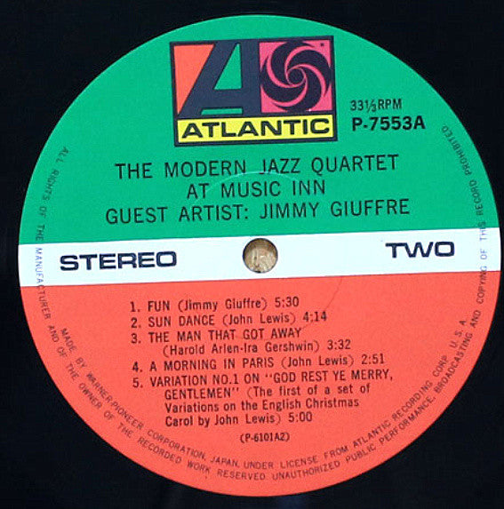 The Modern Jazz Quartet - The Modern Jazz Quartet At Music Inn (Vinyl, LP, Album, Reissue, Stereo) Near Mint (NM or M-) / Very Good Plus (VG+)