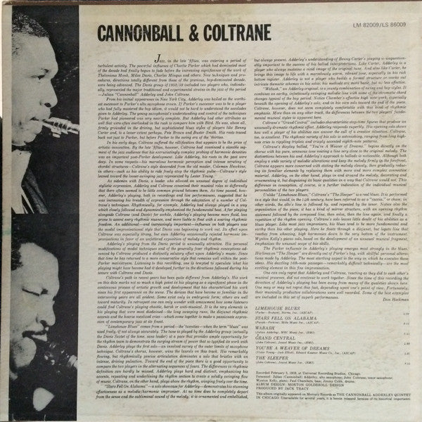 Cannonball Adderley - Cannonball & Coltrane (Vinyl, LP, Album, Reis...
