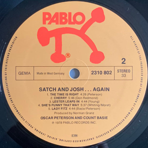 Oscar Peterson - Satch And Josh.....Again (Vinyl, LP, Album, Stereo) Very Good Plus (VG+) / Very Good Plus (VG+)