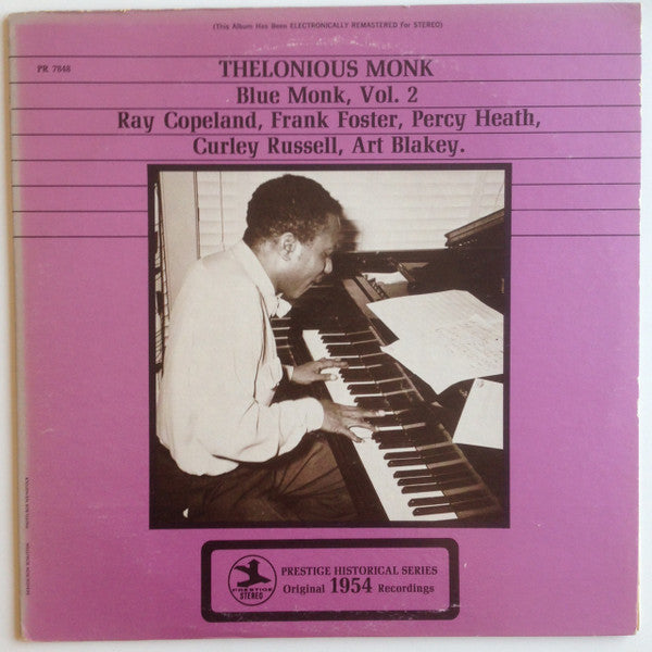 Thelonious Monk - Blue Monk, Vol. 2 (Vinyl, LP, Compilation, Remastered) Very Good (VG) / Very Good (VG)