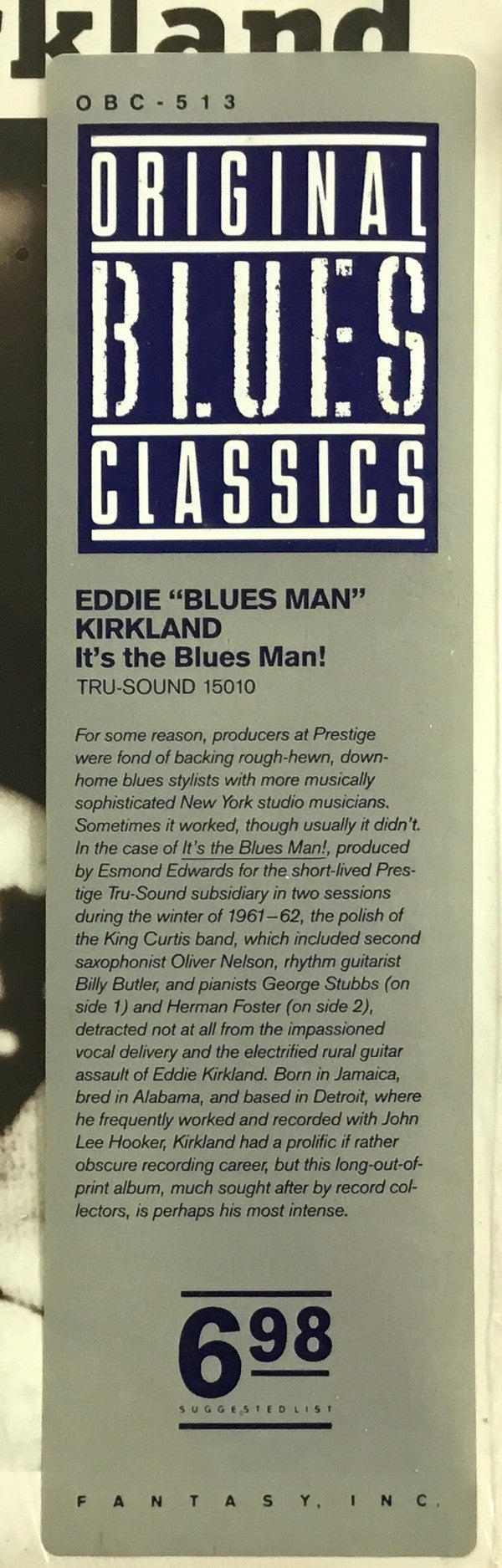 Eddie Kirkland - It's The Blues Man! (Vinyl, LP, Album, Reissue, Remastered) Mint (M) / Mint (M)
