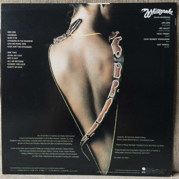 Whitesnake - Slide It In (Vinyl, LP, Album) Very Good Plus (VG+) / Good Plus (G+)