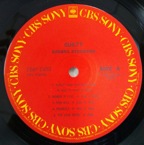 Barbra Streisand - Guilty (Vinyl, LP, Album)