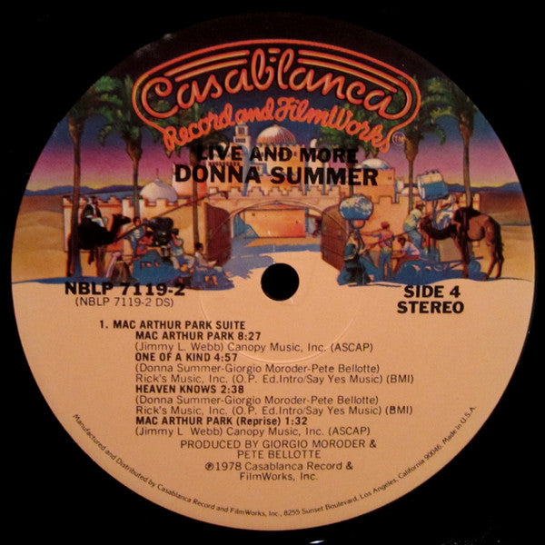 Donna Summer - Live And More (2xVinyl, LP, Album, Stereo) Very Good Plus (VG+) / Very Good (VG)