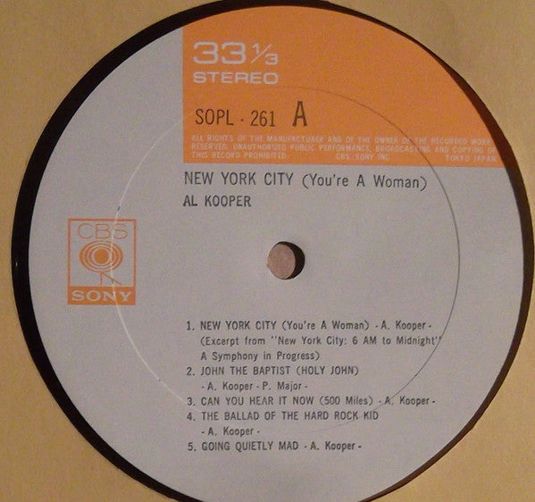 Al Kooper - New York City (You're A Woman) (Vinyl, LP, Album, Reissue) Near Mint (NM or M-) / Very Good Plus (VG+)
