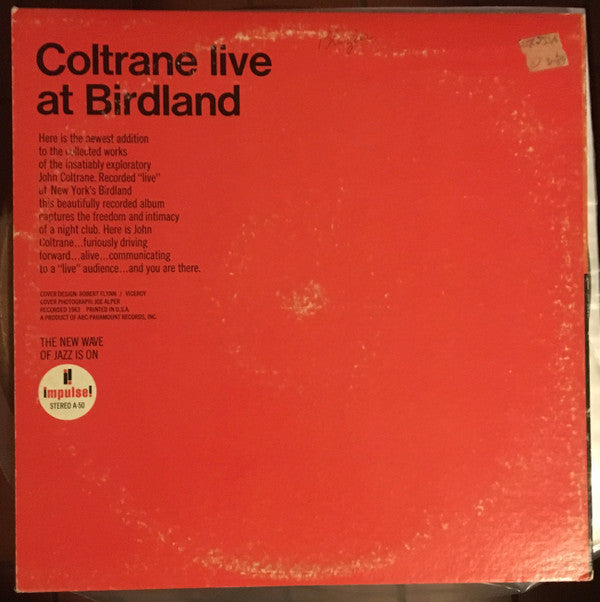 John Coltrane - Live At Birdland (Vinyl, LP, Album, Reissue, Stereo) Very Good (VG) / Very Good (VG)