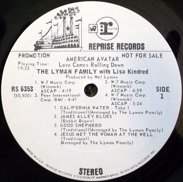 The Lyman Family - American Avatar (Vinyl, LP, Album, Promo) Very Good Plus (VG+) / Good (G)
