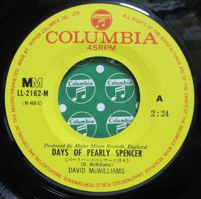 David McWilliams - Days Of Pearly Spencer (Vinyl, 7", 45 RPM, Single) Very Good (VG) / Very Good (VG)