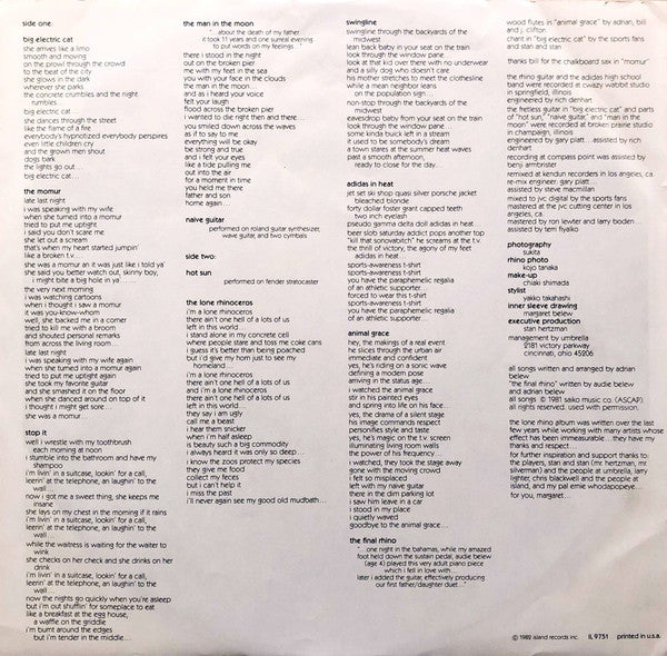 Adrian Belew - Lone Rhino (Vinyl, LP, Album, Stereo)